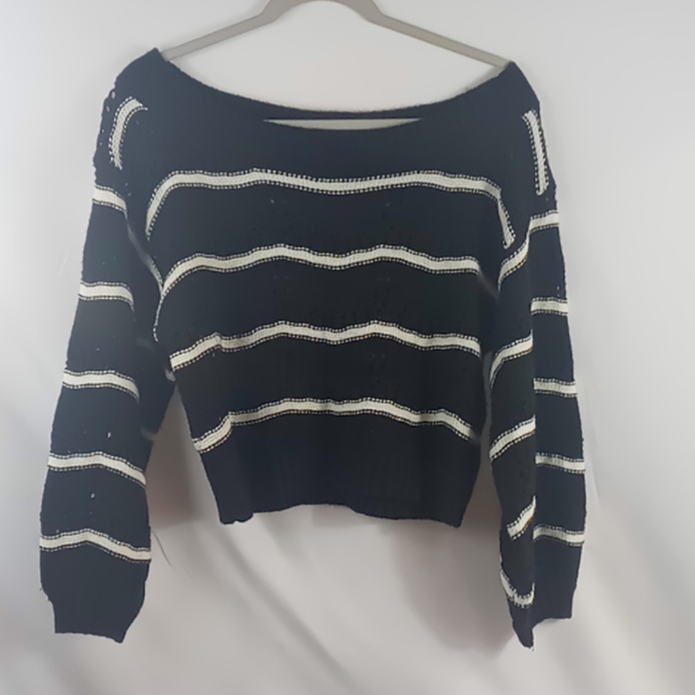 New look cropped knitted top size medium